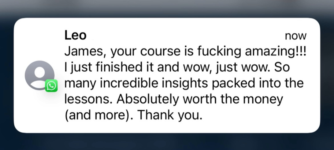 Real member testimonial screenshot