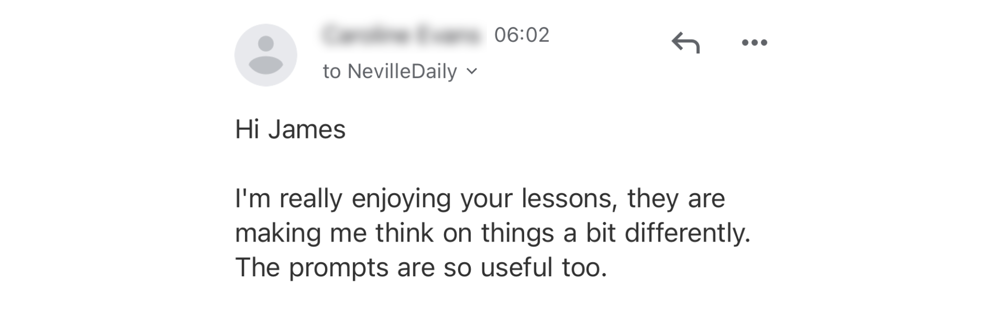 Real member testimonial screenshot